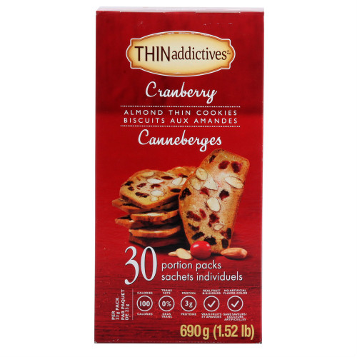 【特价至4月6日】THINaddictives 蔓越莓杏仁饼干 690g