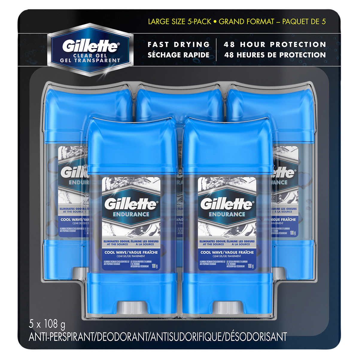 【特价至5月11日】Gillette吉列男士止汗香体膏 5x108g